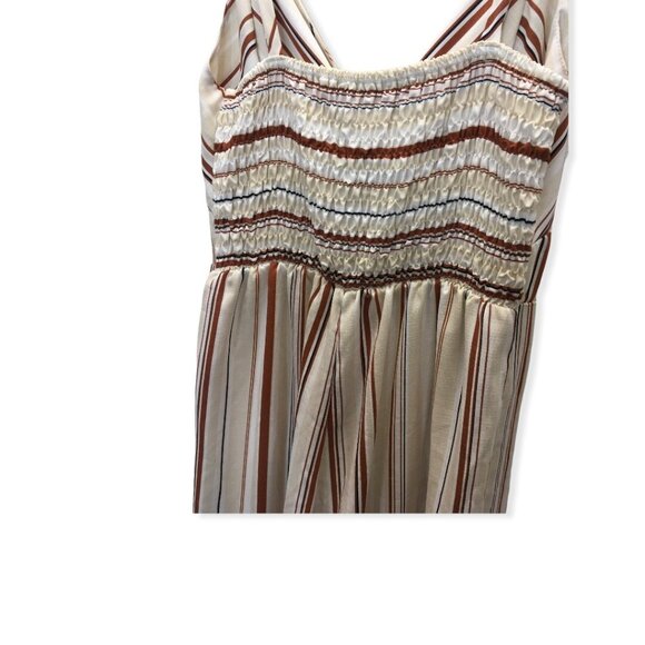 Sweet Rain Wide Leg Cropped Jumpsuit Women Size Small V Neck Sleeveless Stripe - Picture 4 of 10